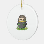 Retro Glückskleeblatt-Igel St. Patrick's Day Keramik Ornament (Links)