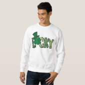 Retro Glückskleeblatt St. Patrick's Day Sweatshirt (Vorne ganz)