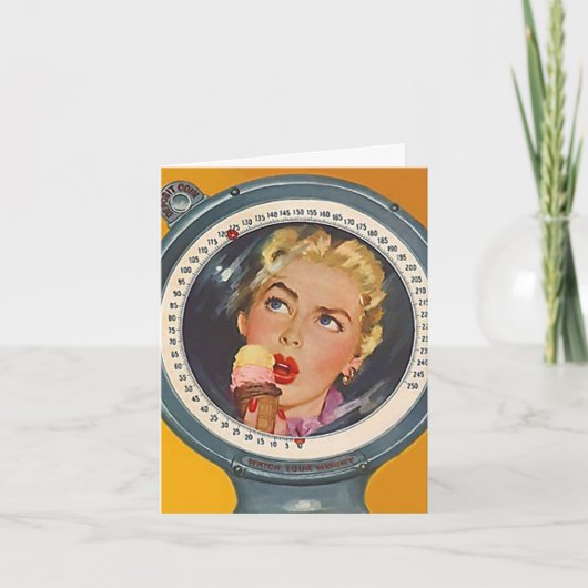 Retro Glückwunsch-Gewichts-Ziel erzielte Karte (Vorderseite)