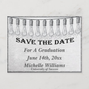 Retro Glühlampe Save the Date Ankündigungspostkarte