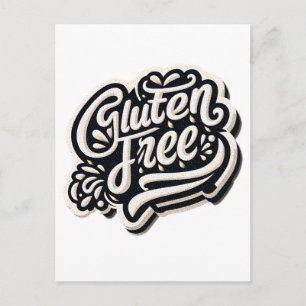 Retro-Glutenfrei-Typografie-Schrift-Grafik Postkarte