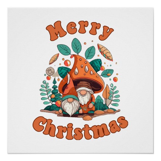 Retro-Gnom-Weihnachten Poster (Vorderseite)
