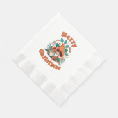 Retro-Gnom-Weihnachten Serviette (Ecke)