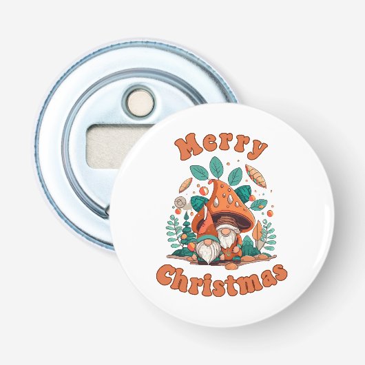 Retro Gnome Christmas Flaschenöffner (Vorderseite)