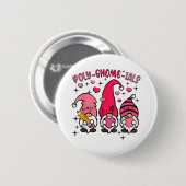 Retro Gnome Math Teacher Valentinstag Poly Gnome Button (Vorne & Hinten)