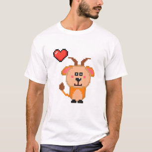 Retro Goat 8-Bit Videogame Funny Gamers Pixel T-Shirt