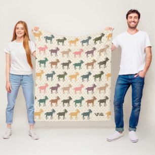 Retro Goat Blanket Gemütliches Landtier als Gesche Fleecedecke