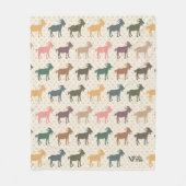 Retro Goat Blanket Gemütliches Landtier als Gesche Fleecedecke (Vorderseite)