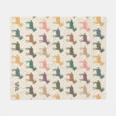Retro Goat Blanket Gemütliches Landtier als Gesche Fleecedecke (Vorderseite (Horizontal))