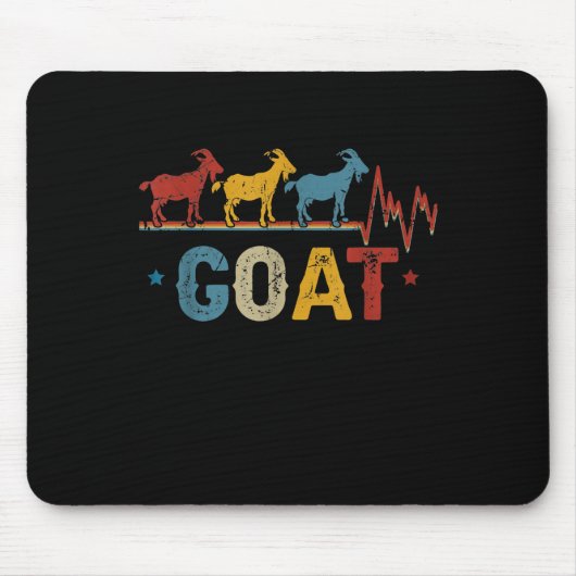 Retro Goat Heart Tee Xmas Valentines Day Gift Mousepad (Vorne)