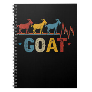 Retro Goat Heart Tee Xmas Valentines Day Gift Notizblock