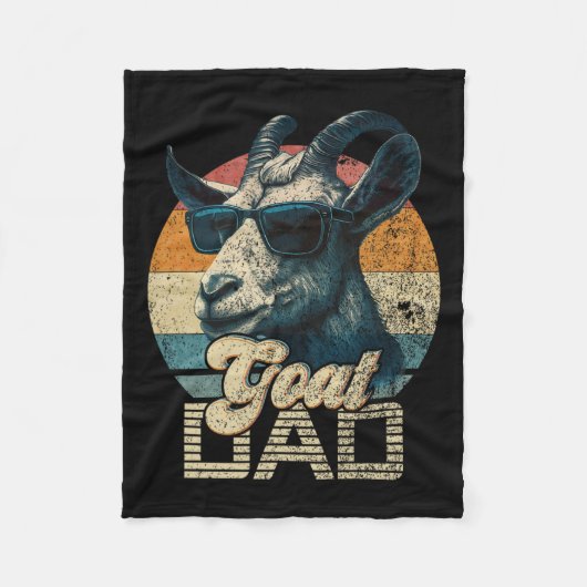 Retro Goat Vater Best Goat Daddy Funny Vathday Fleecedecke (Vorderseite)
