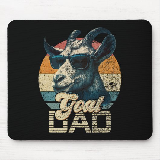 Retro Goat Vater Best Goat Daddy Funny Vathday Mousepad (Vorne)