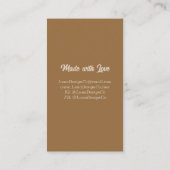 Retro Gold 2 Button Schmuck Business Card Visitenkarte (Rückseite)