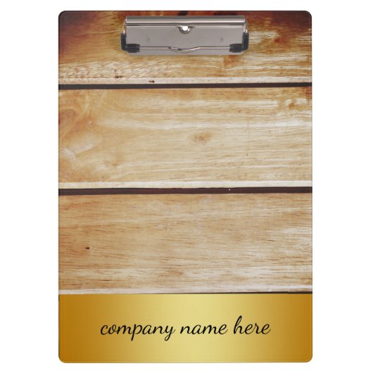 Retro Gold Abzeichen Beige Bambus Textur Muster Cl Klemmbrett (Vorderseite)