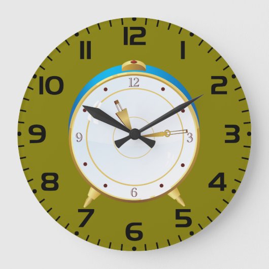 Retro Gold Alarm Uhr mit Blue Trip Timepiece (Vorderseite)