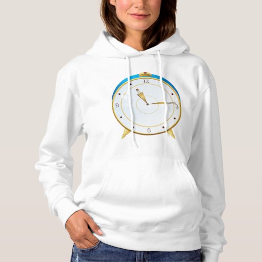 Retro Gold Alarm Uhr mit Blue Trip Timepiece Hoodie (Vorderseite)