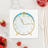 Retro Gold Alarm Uhr mit Blue Trip Timepiece Serviette (Beispiel)