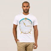 Retro Gold Alarm Uhr mit Blue Trip Timepiece T-Shirt (Vorne ganz)