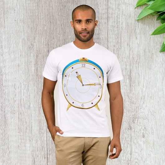 Retro Gold Alarm Uhr mit Blue Trip Timepiece T-Shirt