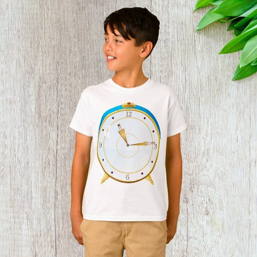 Retro Gold Alarm Uhr mit Blue Trip Timepiece T-Shirt