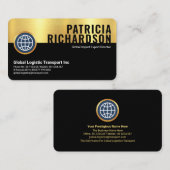 Retro Gold Black Layers CEO Visitenkarte (Vorne/Hinten)