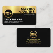 Retro Gold Black Layers Truckfahrer Visitenkarte (Vorne/Hinten)