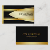 Retro Gold Black Metal Financial Beruflich Visitenkarte (Vorne/Hinten)