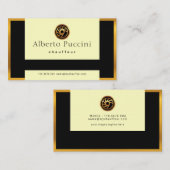 Retro Gold Border Stilvolle Pull-Down-Fahrer Visitenkarte (Vorne/Hinten)