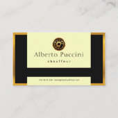 Retro Gold Border Stilvolle Pull-Down-Fahrer Visitenkarte (Vorderseite)