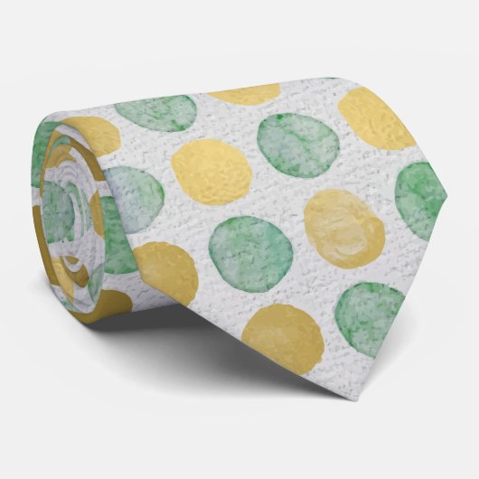 Retro Gold, Braun & Aquamarin Dots Männer Krawatte (Gerollt)