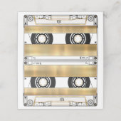 Retro Gold Cassette Tape Blank Wedding Folded Platzkarte (Außenseite Aufgefaltet)