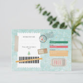 Retro Gold Christmas Pattern Ticket Gift Voucher (Stehend Vorderseite)