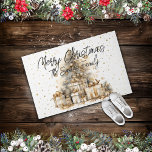 Retro Gold Christmas Tree Familienname Fußmatte<br><div class="desc">Retro Gold Christmas Tree Familienname</div>