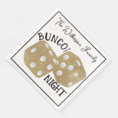 Retro Gold Dice Bunco Night Serviette (Ecke)