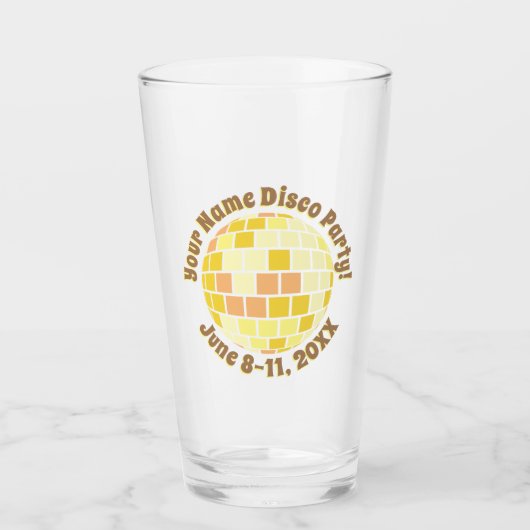 Retro Gold Disco Ball PERSONALISIERT Glas (Vorderseite)