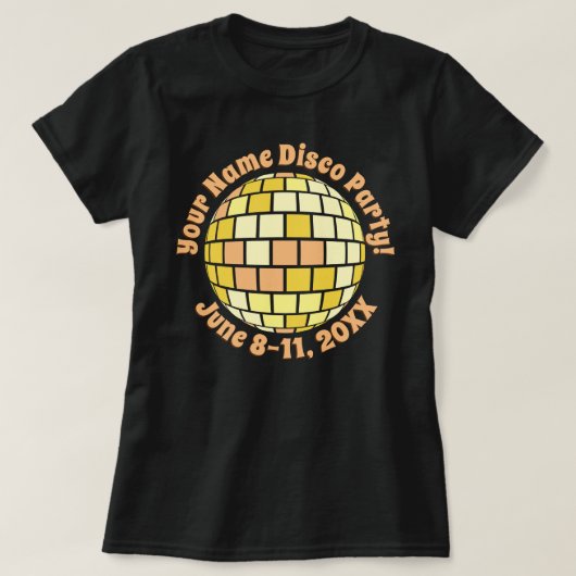 Retro Gold Disco Ball PERSONALISIERTER T - Shirt (Design vorne)