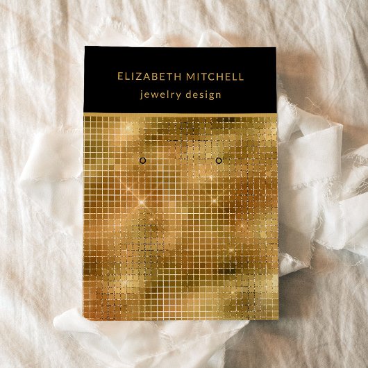 Retro Gold Disco | Earring Display Card Visitenkarte