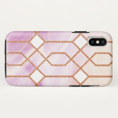 Retro Gold Eisen geometrische rosa Marmor Case-Mate iPhone Hülle (Rückseite (Horizontal))