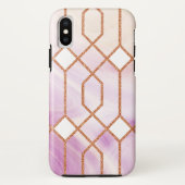 Retro Gold Eisen geometrische rosa Marmor Case-Mate iPhone Hülle (Rückseite)