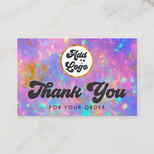 Retro Gold Fire Opal Gemstone Add Logo Vielen Dank Visitenkarte (Vorderseite)