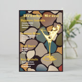 Retro Gold Foiled Beverage Menü (Stehend vorne)