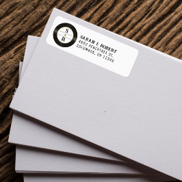 Retro Gold Glitzer Vinyl Record Monogram Wedding