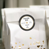 Retro Gold Glitzer Vinyl Record Vielen Dank für Ih Runder Aufkleber