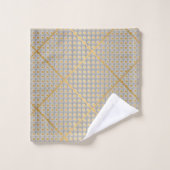RETRO GOLD GRAY SPOT ABSTRAKT BADEZIMMER TOWEL BADHANDTUCH SET (Waschlappen)