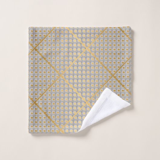 RETRO GOLD GRAY SPOT ABSTRAKT BADEZIMMER TOWEL BADHANDTUCH SET (Waschlappen)