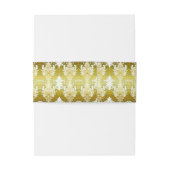 Retro Gold Green Damask Hochzeit Einladungsbanderole (Rückseitenbeispiel)