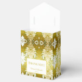 Retro Gold Green Damask Hochzeit Geschenkschachtel (Geöffnet)