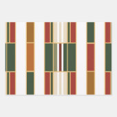 Retro Gold, Grün und Rot Weihnachten Geschenkpapier Set (Vorderseite 2)
