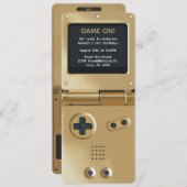 Retro Gold Handheld Gaming Birthday Invitation Einladung (Vorne/Hinten)